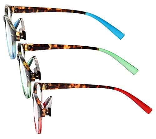 Eyekepper Eyekepper 3 Pack Round Reading Glasses Oval Stylish Reader Eyeglasses for Women Reading +0.50