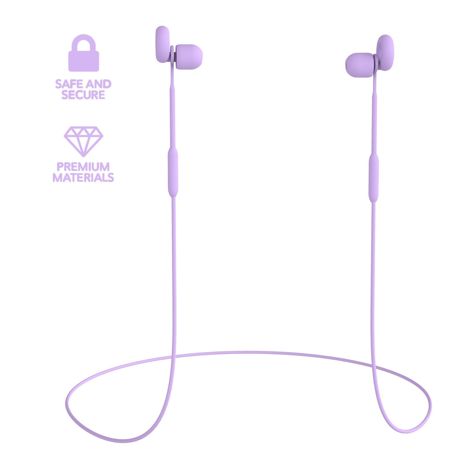 Kasiden Earplug Lanyard [2 pcs] with Magnetic Tug-Resistant Safety Cord, Flexible Silicone Lanyard with Most Earplugs with Removable Tips Compatible(Light purple)