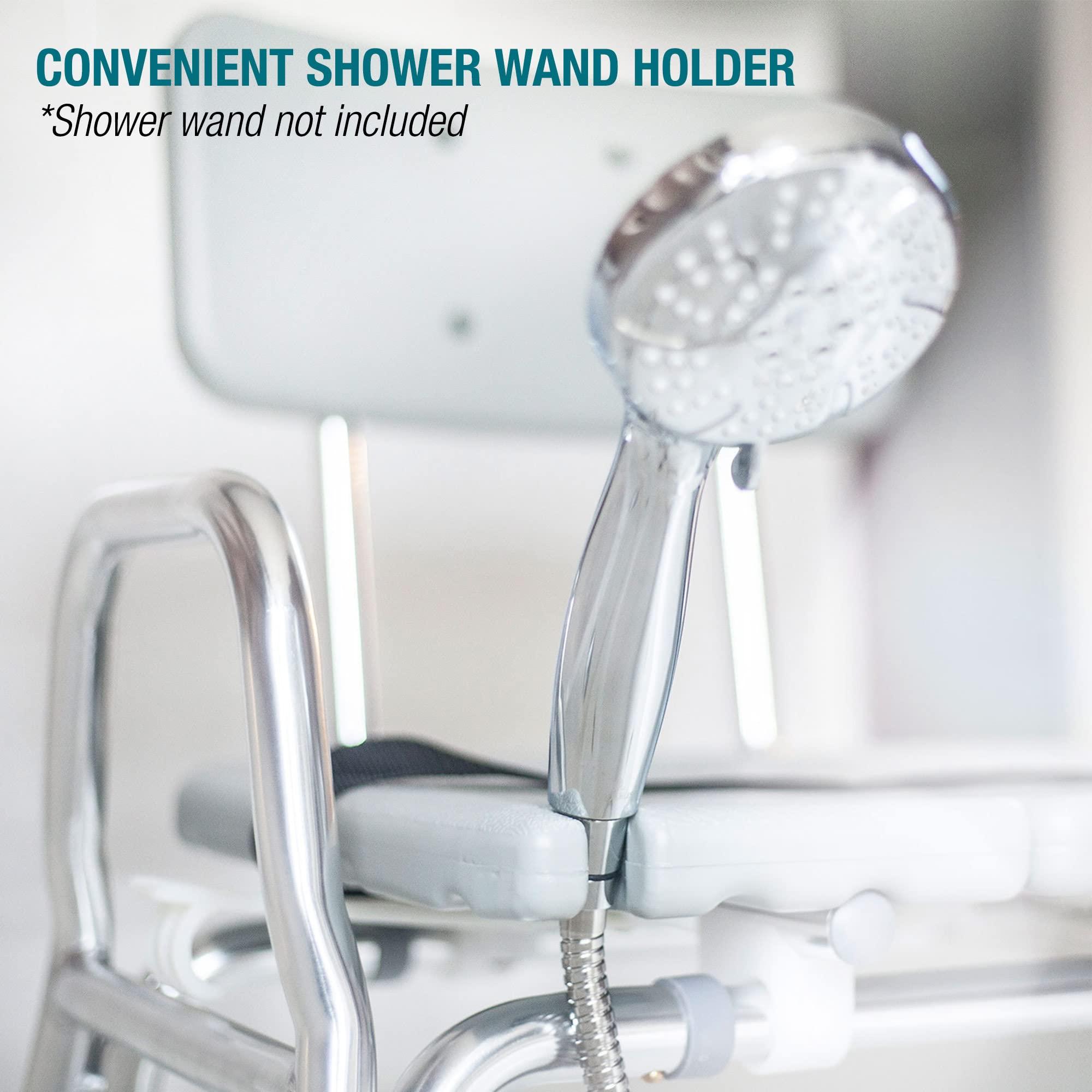 DMI DMI Tub Transfer Bench and Shower Chair with Non Slip Aluminum Body, FSA Eligible, Adjustable Seat Height and Cut Out Access, Holds Weight up to 400 Lbs, Bath and Shower Safety, Transfer Bench