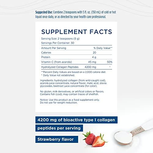 Nordic Naturals Nordic Naturals Nordic Beauty Marine Collagen Powder, Strawberry - 5.29 Ounces - Collagen Powder Supplement for Healthy Skin, Joints, and Bones, Vitamin C for Antioxidant Support - 30 Servings