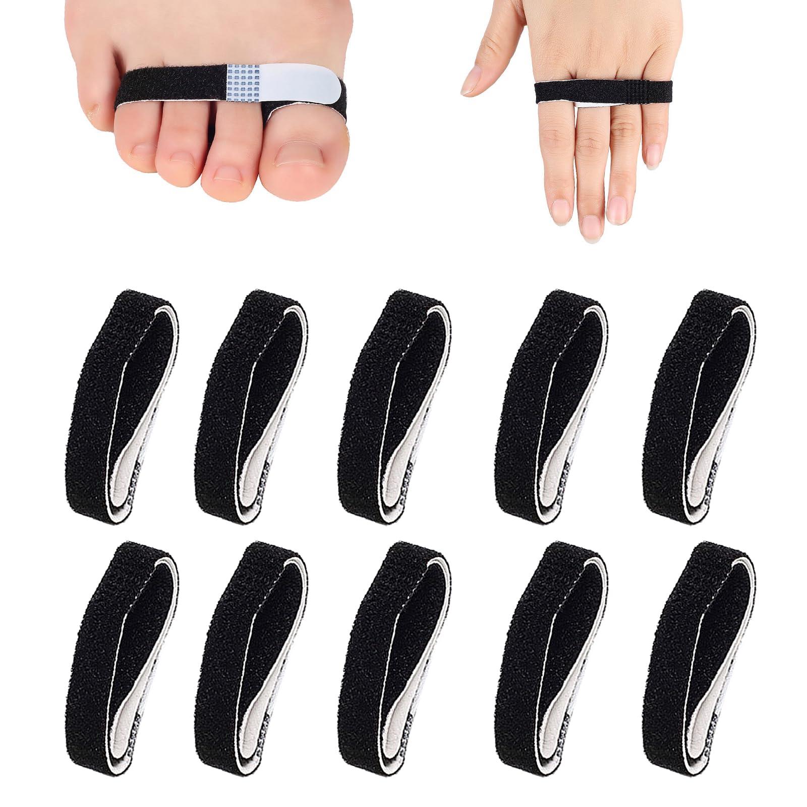 HNYG HNYG 10 Pack Finger Buddy Straps,Buddy Tape Finger Wraps,No-Slip Buddy Loops Finger Splints for Sprained,Fractured and Injured Fingers,Reusable and Washable