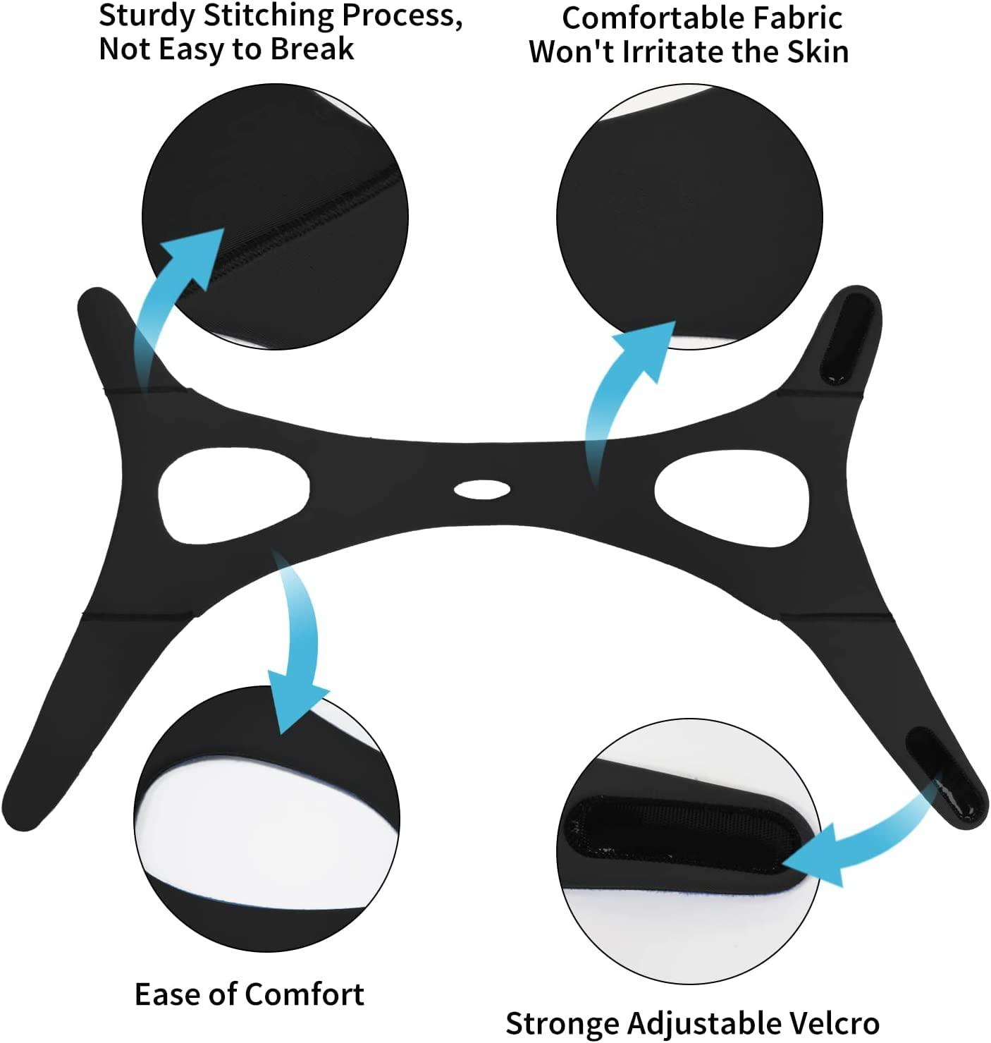 Babyfond Anti Snoring Chin Strap for Men and Women, Comfortable Chin Strap for Cpap Users, Adjustable Stop Snoring Chin Strap Snoring Solution Chin Straps to Keep Mouth Closed While Sleeping (Black)