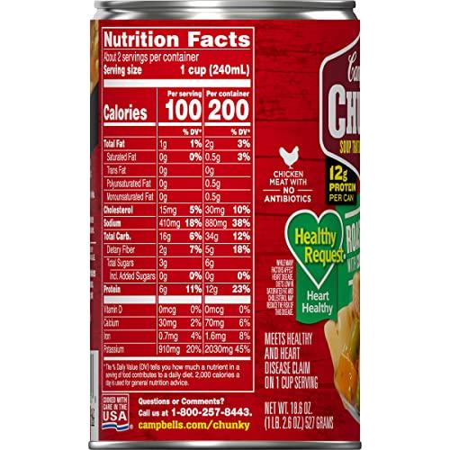 Campbell's Campbell’s Chunky Healthy Request Soup, Roasted Chicken Soup with Country Vegetables, 18.8 Oz Can (Case of 12)