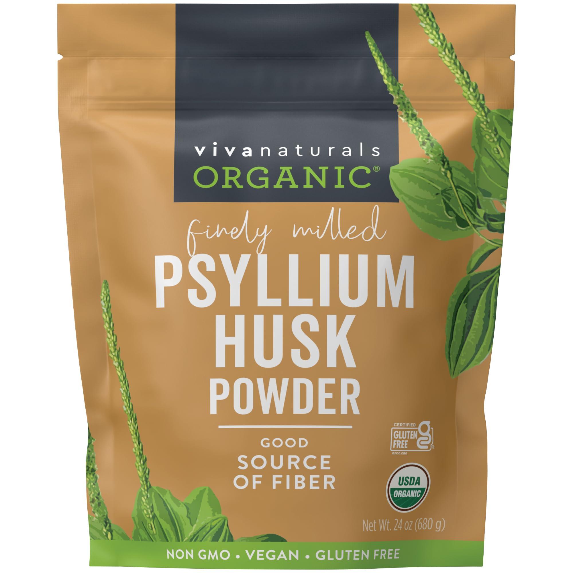 Viva Naturals Viva Naturals 24 oz Organic Psyllium Husk Powder & NatureWise 360 Count Vitamin D3 2000iu Mini Softgels
