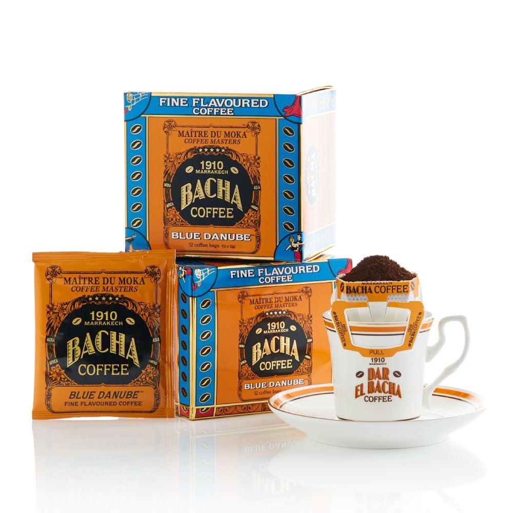 Bacha Coffee Bacha Coffee | Blue Danube Fine Flavoured, Medium Roast, 12 * 12g Individually Wrapped 100% Arabica Single Serve Filter Bags