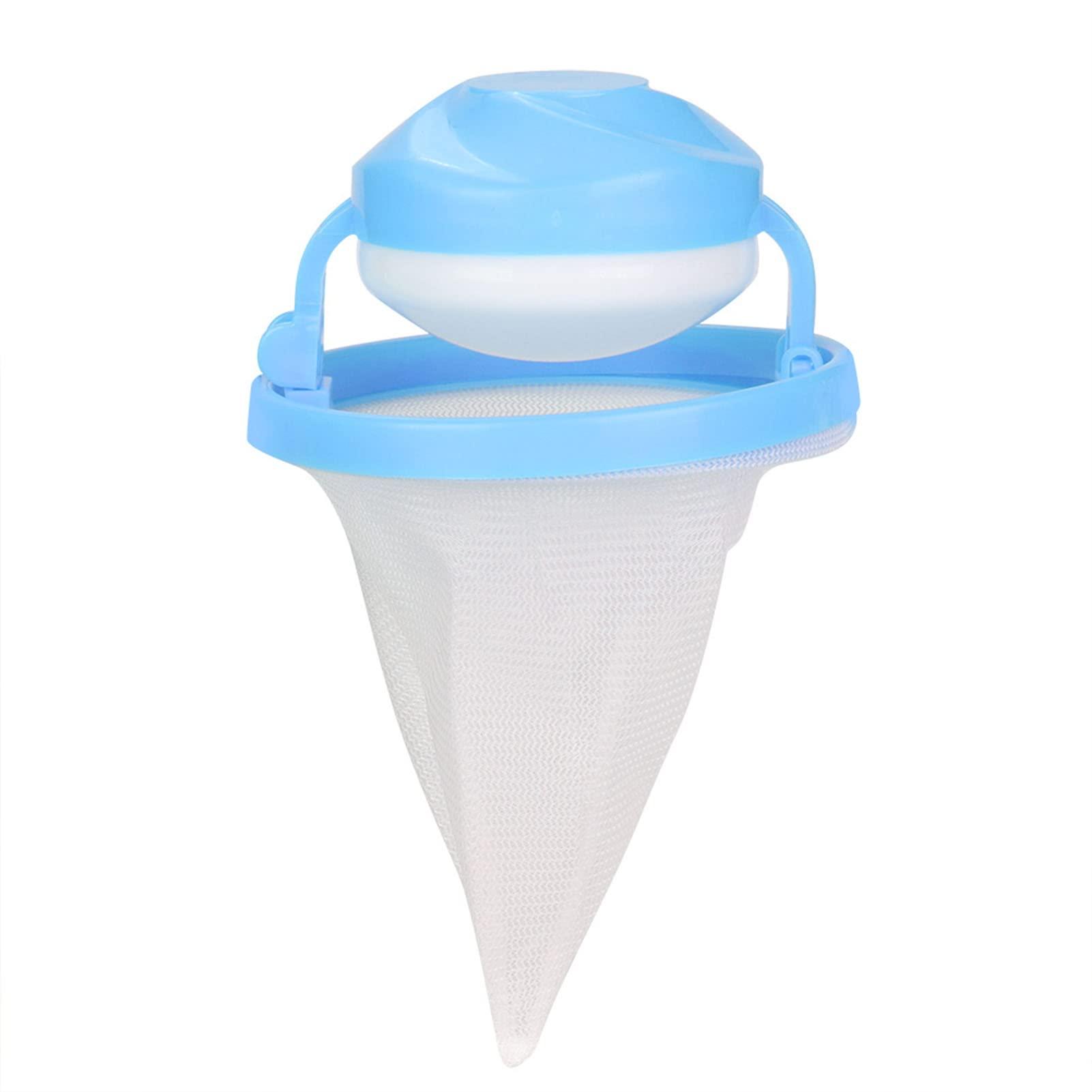 Jeffergarden Floating Lint Mesh Bag Pet Hair Collector Laundry Filter Bag for Washing Machine Washer Lint Catcher Hair Filter Net Pouch (Blue)