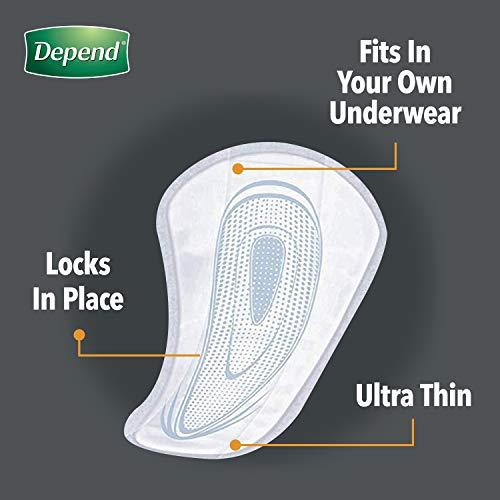Depend Depend Incontinence Shields for Men, Light Absorbency, 58 Count, Packaging May Vary