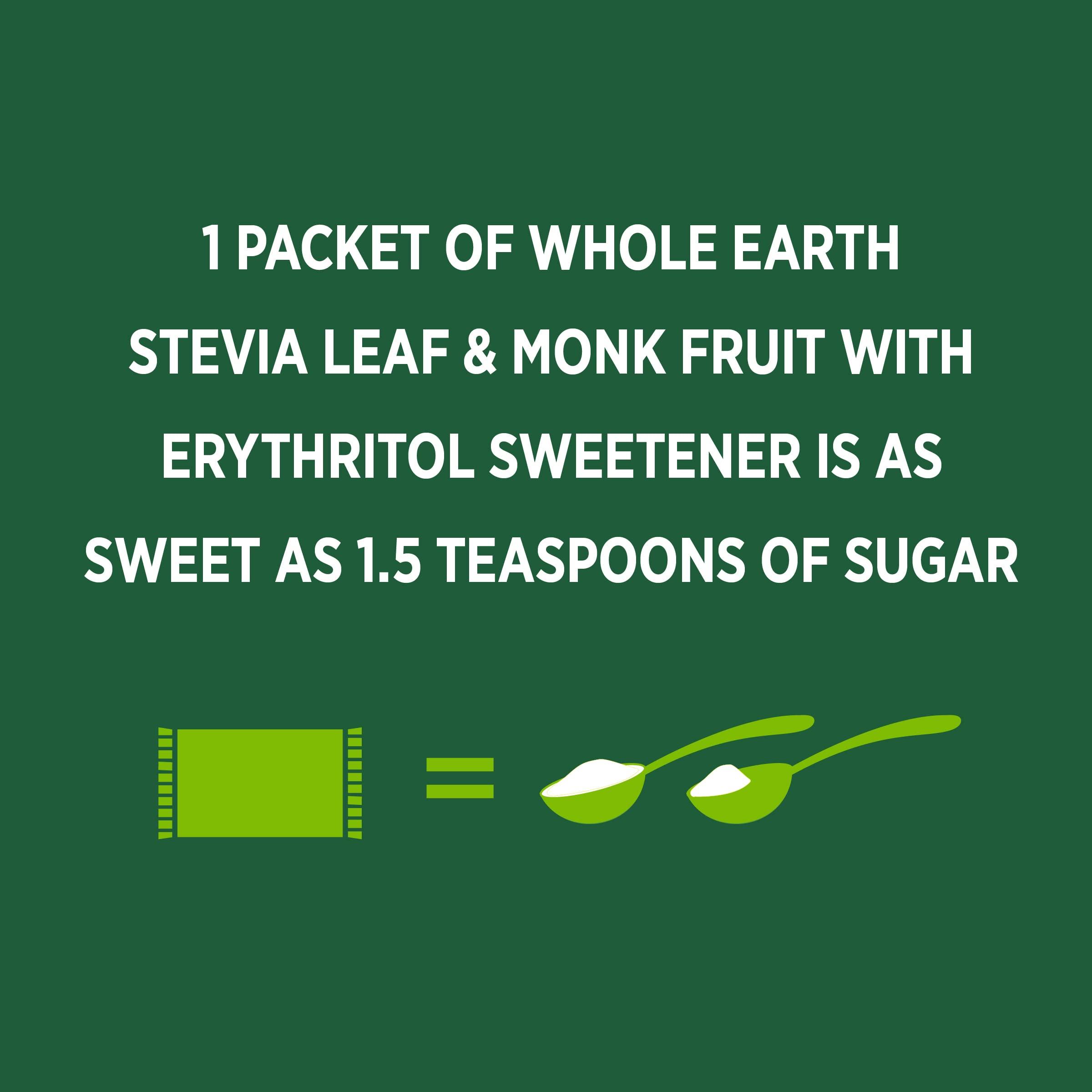 Whole Earth Sweetener Co. Whole Earth Sweetener Co. NATURE SWEET Stevia & Monk Fruit Sweetener, Erythritol Sweetener, Stevia Packets, Sugar Substitute, Natural Sweetener, 40-Count