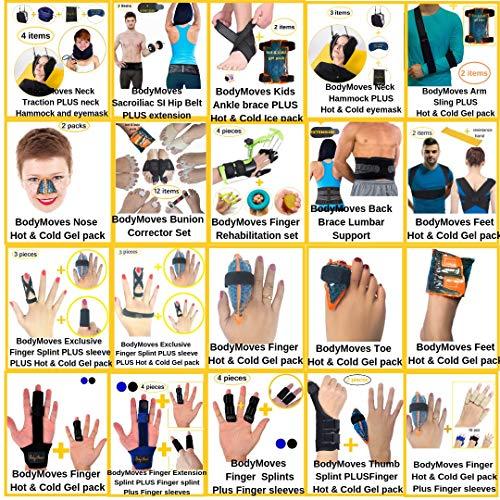 BodyMoves BodyMoves 2 Finger Splints Plus 10 Sleeves (12 pc Set, Aqua Blue)