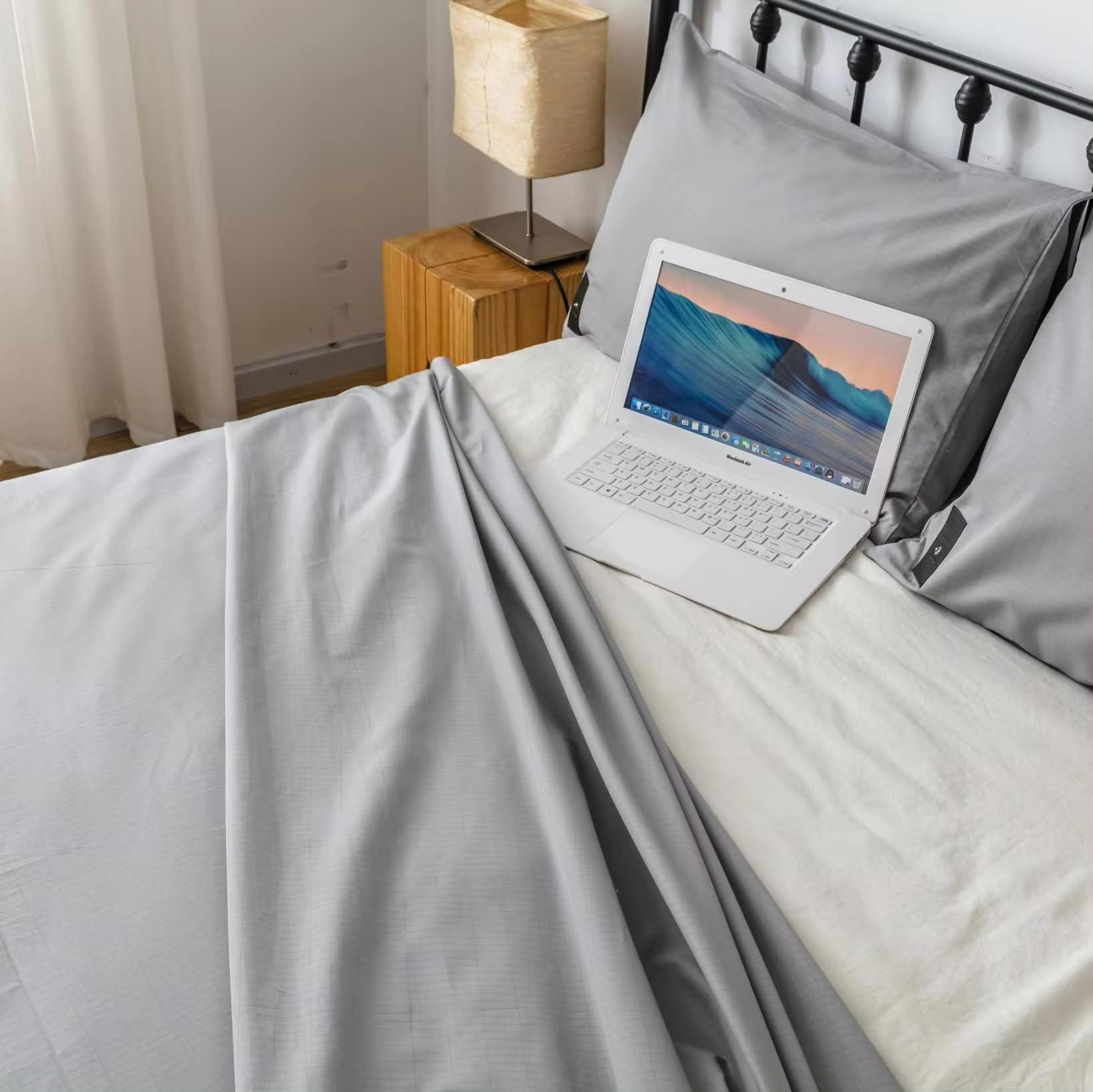 VAJOOCLL Grounding Sheet- 5% Silver Fiber with Grounding Cord, Grounding Sheets for Better Sleep and Native Health (35x90Inch).