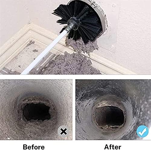 LIYUN chimney sweep kit Flexible Dryer Vent Cleaning Kit Lint Remover Dryer Vent Brush Cleaning Kit Fireplace Chimney Brushes , 9/18 Rods And Brush Head Use With Or Without A Power Drill ( Color : 9 Rods ,