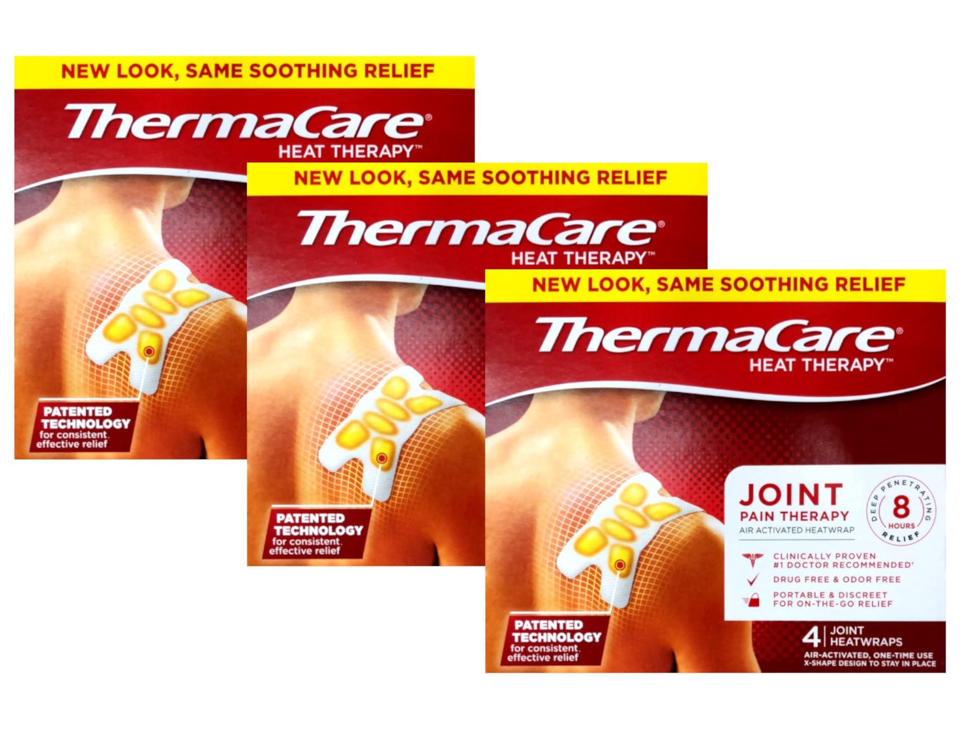ThermaCare ThermaCare Advanced Multi-Purpose Joint Pain Therapy (4 Count, Pack of 3) Heatwraps, Up to 8 Hours of Pain Relief, Temporary Relief of Joint Pains