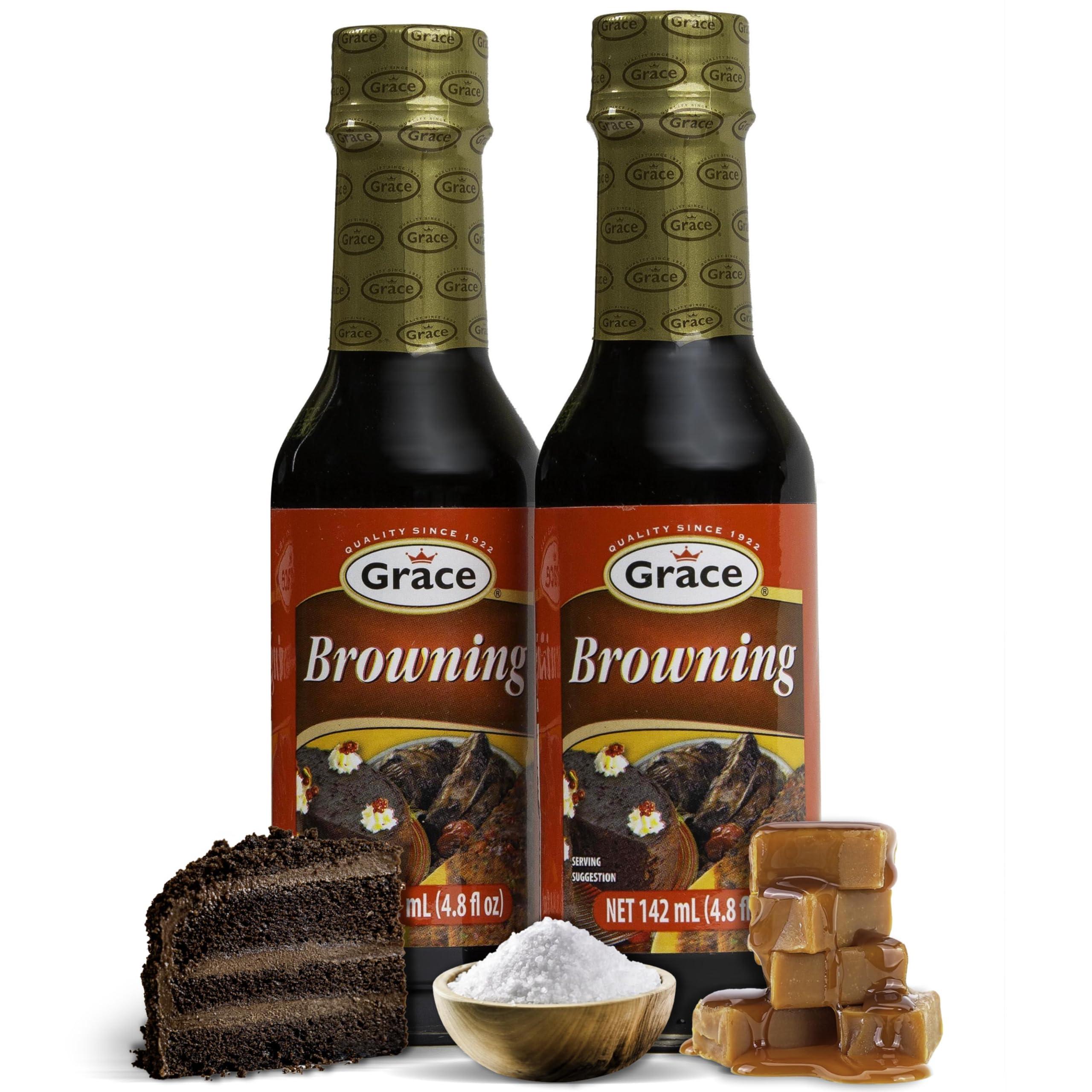 Grace Grace Browning Sauce Jamaican 4.8oz - 2 Pack Browning Sauce for Grilling & Baking Jamaican Food - Jamaican Seasoning Sauce for Beef Gravy Vegetarian Gravy Brown Gravy Sauce & Oxtail Seasoning Jamaican