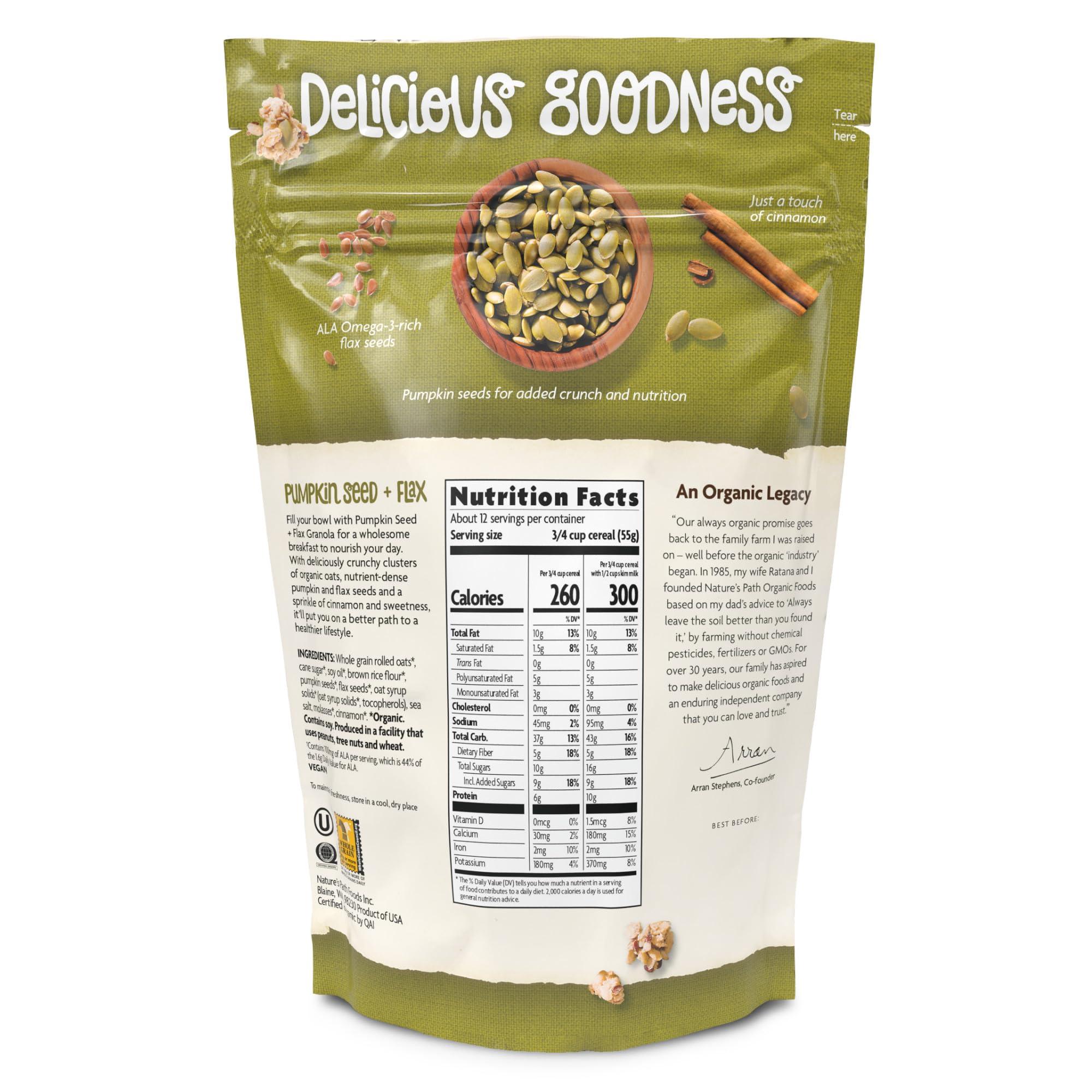 Nature\'s Path Nature\'s Path Organic Pumpkin Seed + Flax Granola, 24.7 oz (Pack of 1), Non-GMO