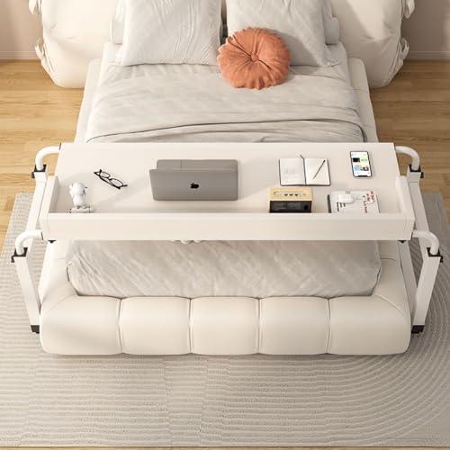 ZAIHW Overbed Table with Wheels - Adjustable Height Computer Desk for Bed