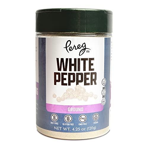 Pereg White Peppercorn - White Pepper Powder Spice - (4.25 oz x 6 Pack) - Naturally Harvested Peppers - Strong & Aromatic Taste - Non-GMO & Kosher Certified