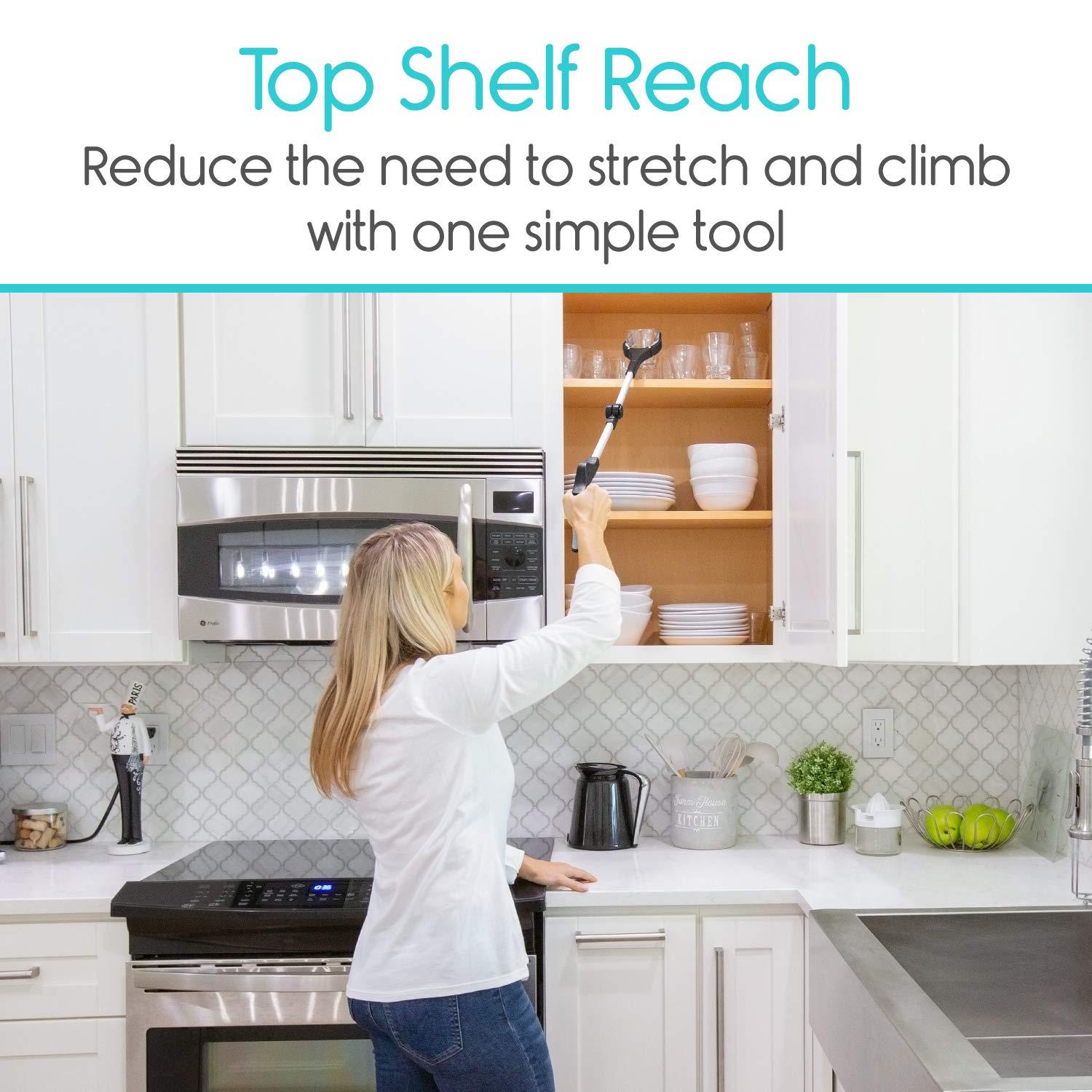 Vive Vive 32\" Grabber Reacher Tool - Foldable Pickup Stick with Rotating Jaw & Sensitive Trigger - Heavy Duty Mobility Grip Hand Aid - Extra Reach Extender Claw for Seniors, Elderly, Handicap