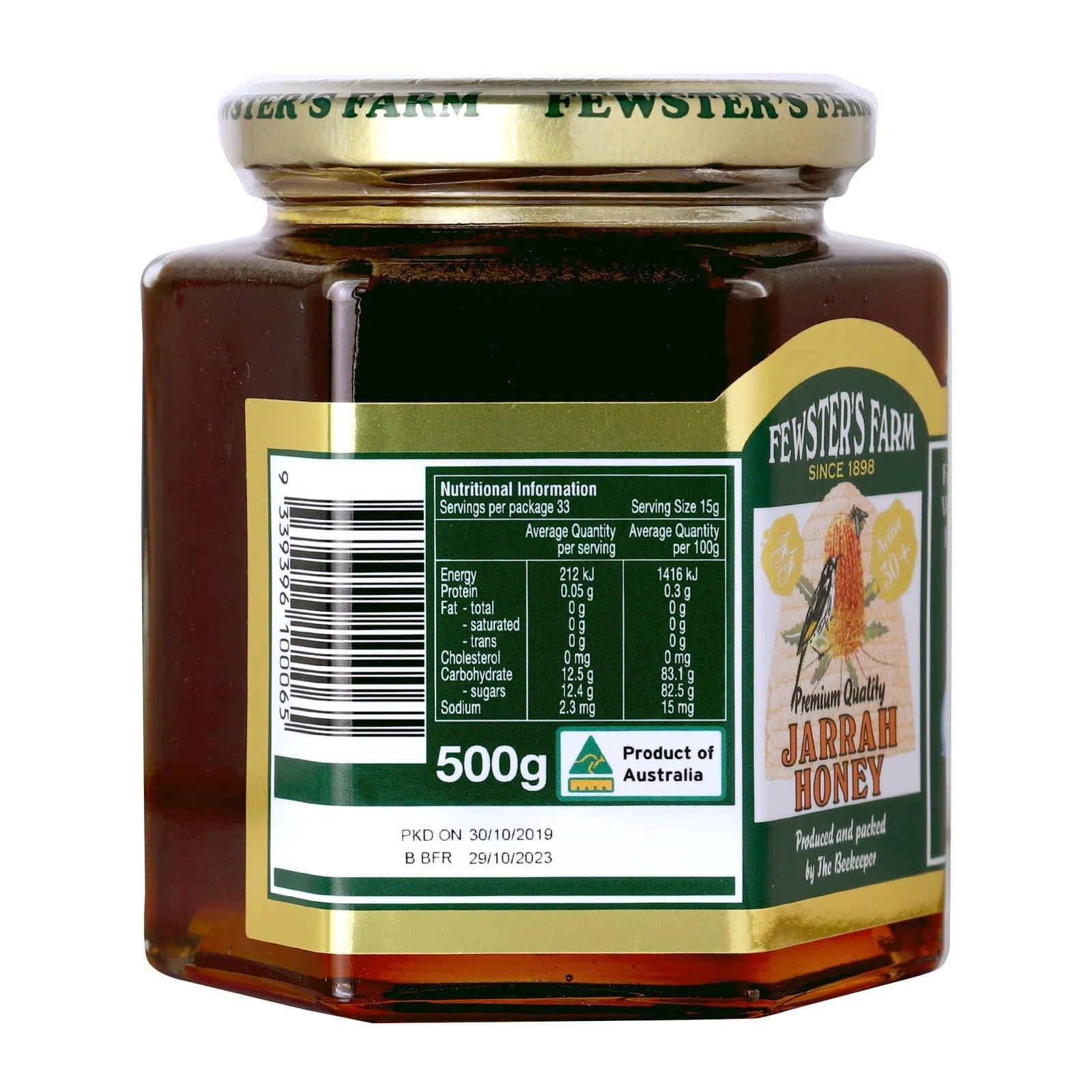 Fewster\'s Farm Fewster\'s Farm TA 30+ Jarrah Honey 500g Pack of 2 (Save 15%)