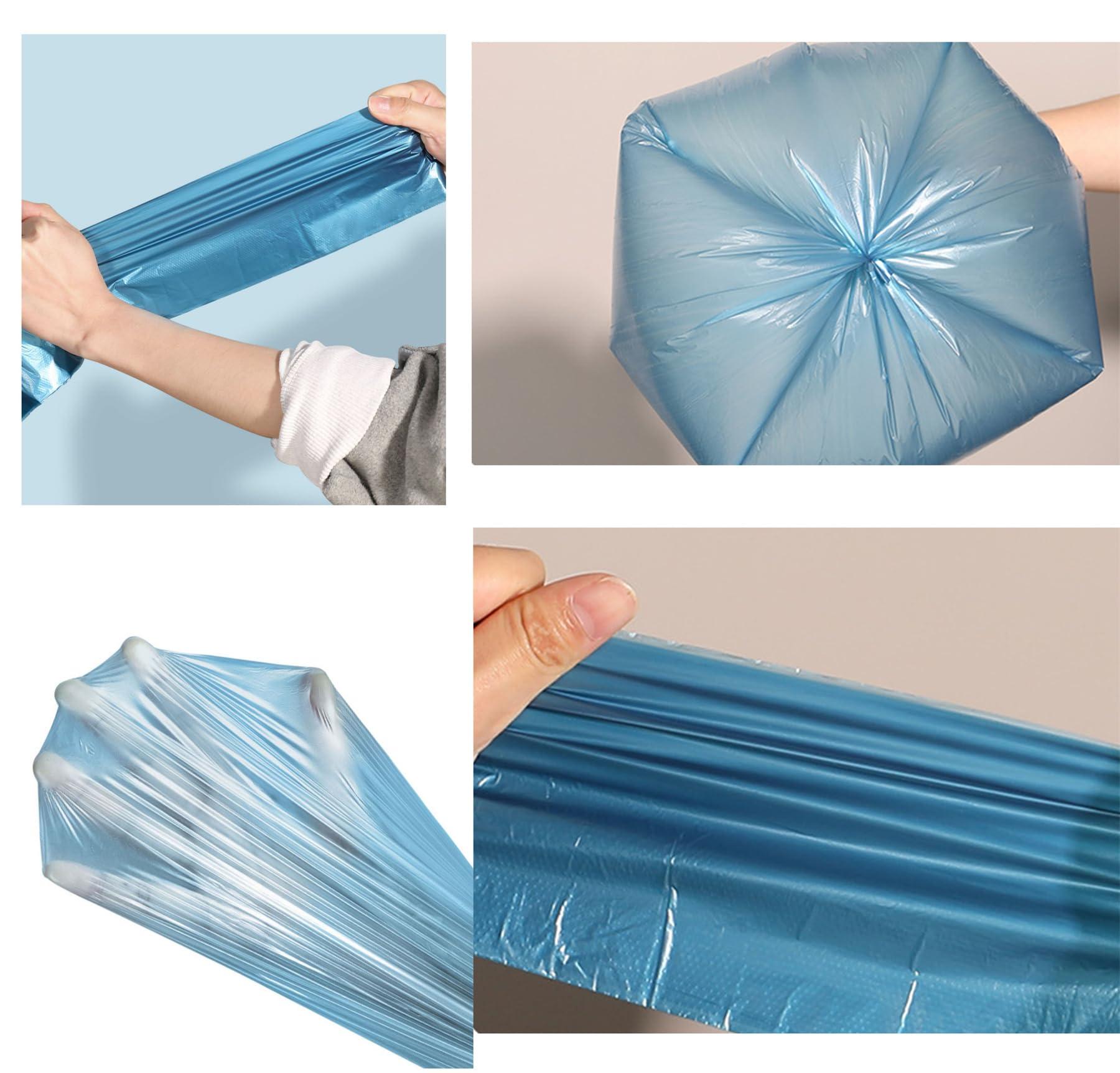 YYaaloa 2-3 Gallon Tear-Free Small Trash Bags with handles 1.1 Mil Thick 200 Count Garbage Bags Separated Unscented for Bathroom Kitchen (200)