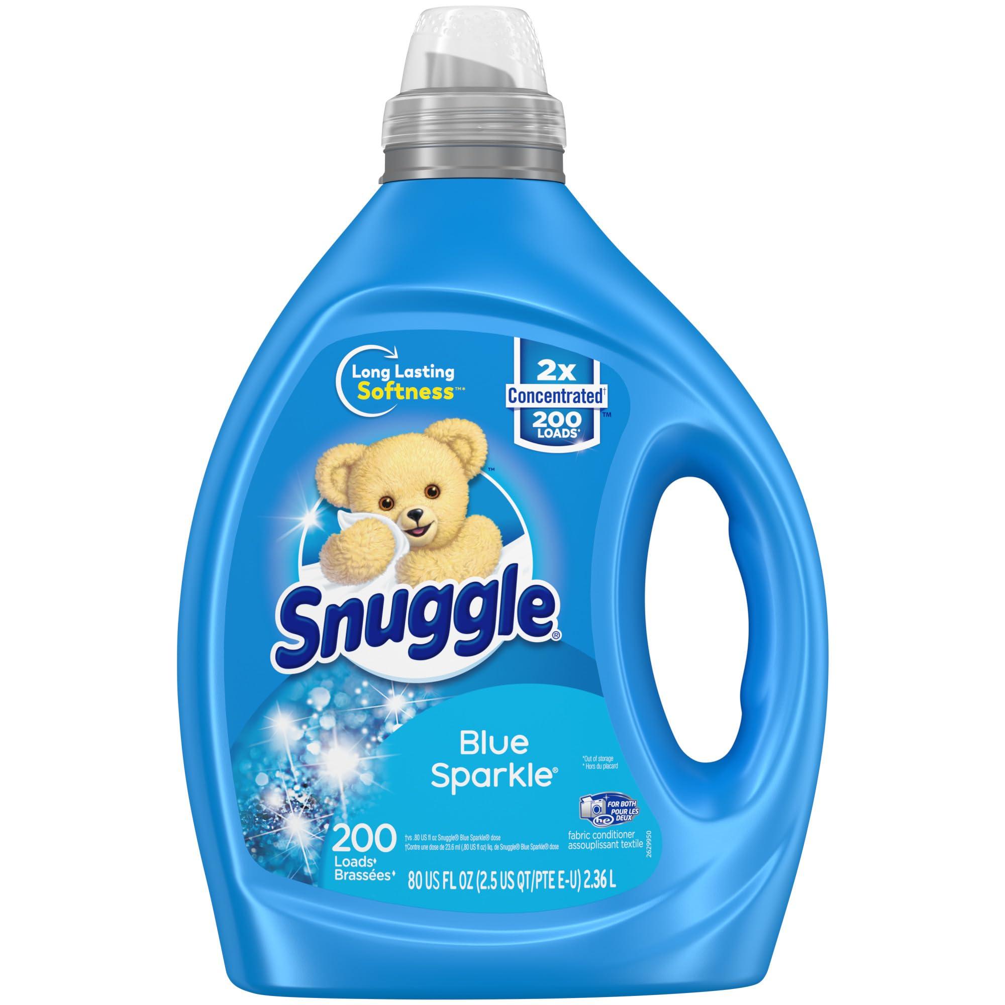 Snuggle Snuggle Blue Sparkle Liquid Fabric Softener, 2X Concentrated, 200 Loads, 80 Fl Oz