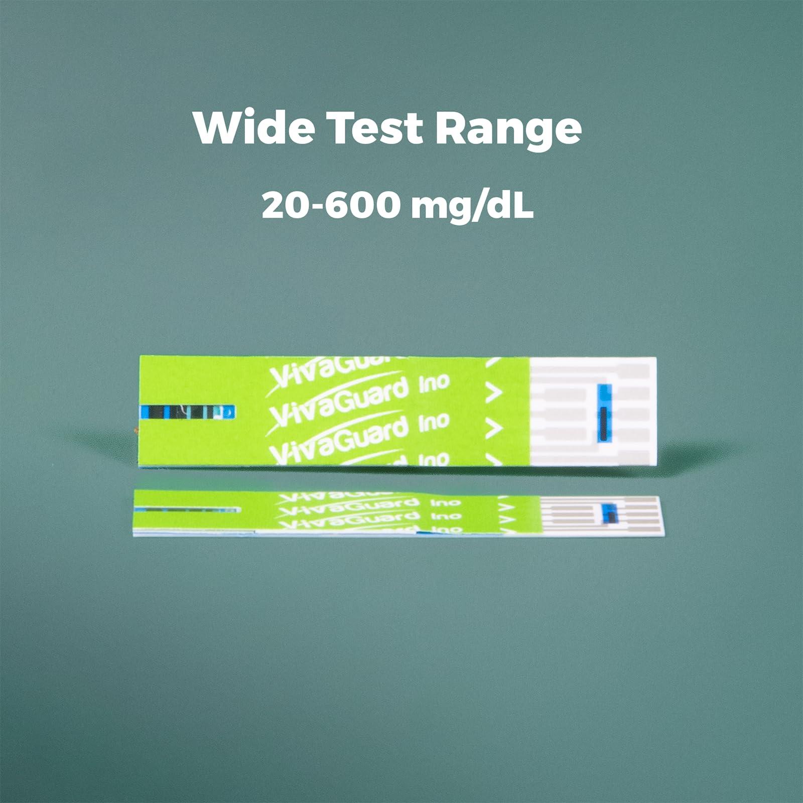 VivaGuard VivaGuard Blood Glucose Monitor - Blood Sugar Test Kit with100 Test Strips,100 Lancets (30G),1 Lancing Device and 1 Glucometer - No Coding, Large Display