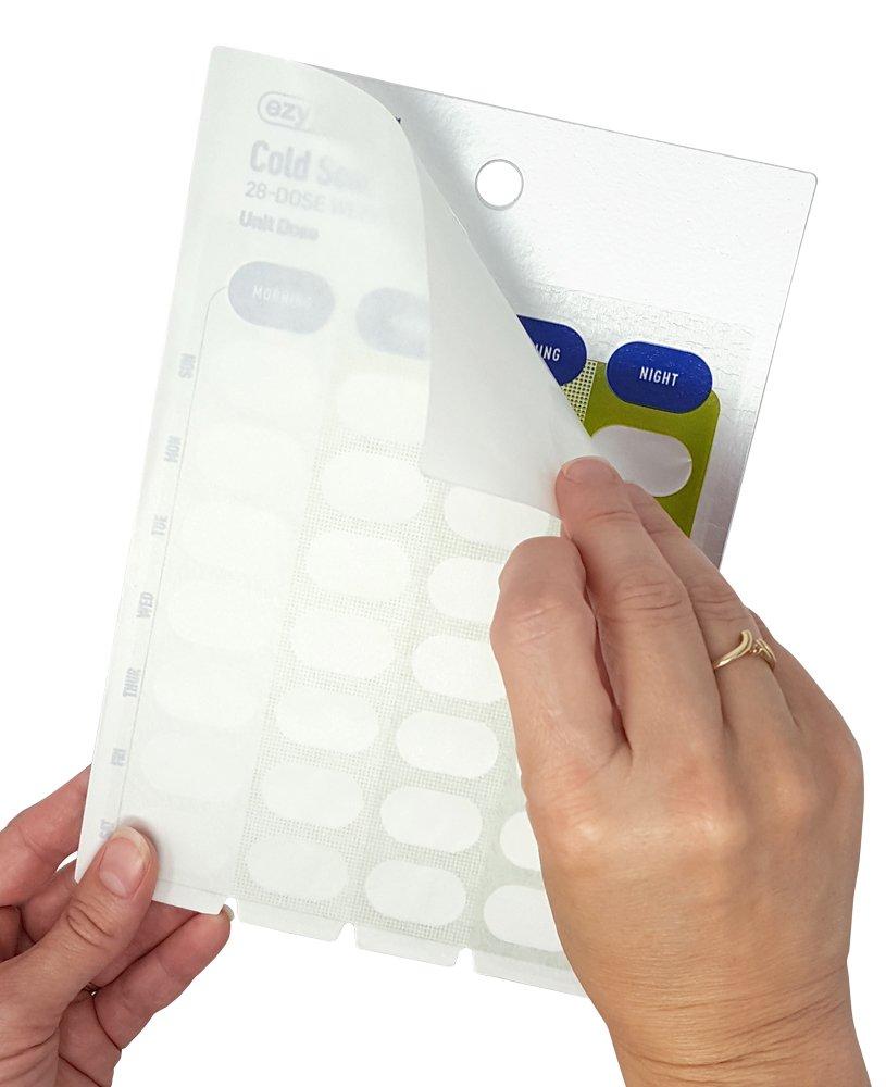 Apothecary Medication Blister Pack Refill Set Cold Seal - Includes Blister Trays & Cold-Seal Cards - Pill Blister Sizes Regular or Jumbo Blisters (Weekly - Jumbo 5/8" Deep - 50 Pack)