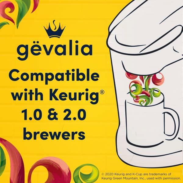 Gevalia Gevalia Colombia Blend Medium Roast K-Cup Coffee Pods (84 Pods) with Gevalia Cappuccino K-Cup Coffee Pods with Froth Packets (6 Pods and Froth Packets)