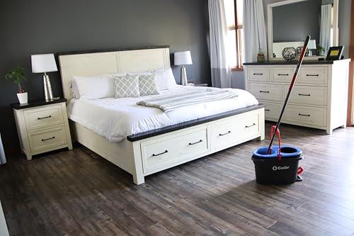 O-Cedar O-Cedar RinseClean Spin Mop & Bucket System + 2 Extra Mop Heads| Clean with Clean Water | Removes 99% of Bacteria