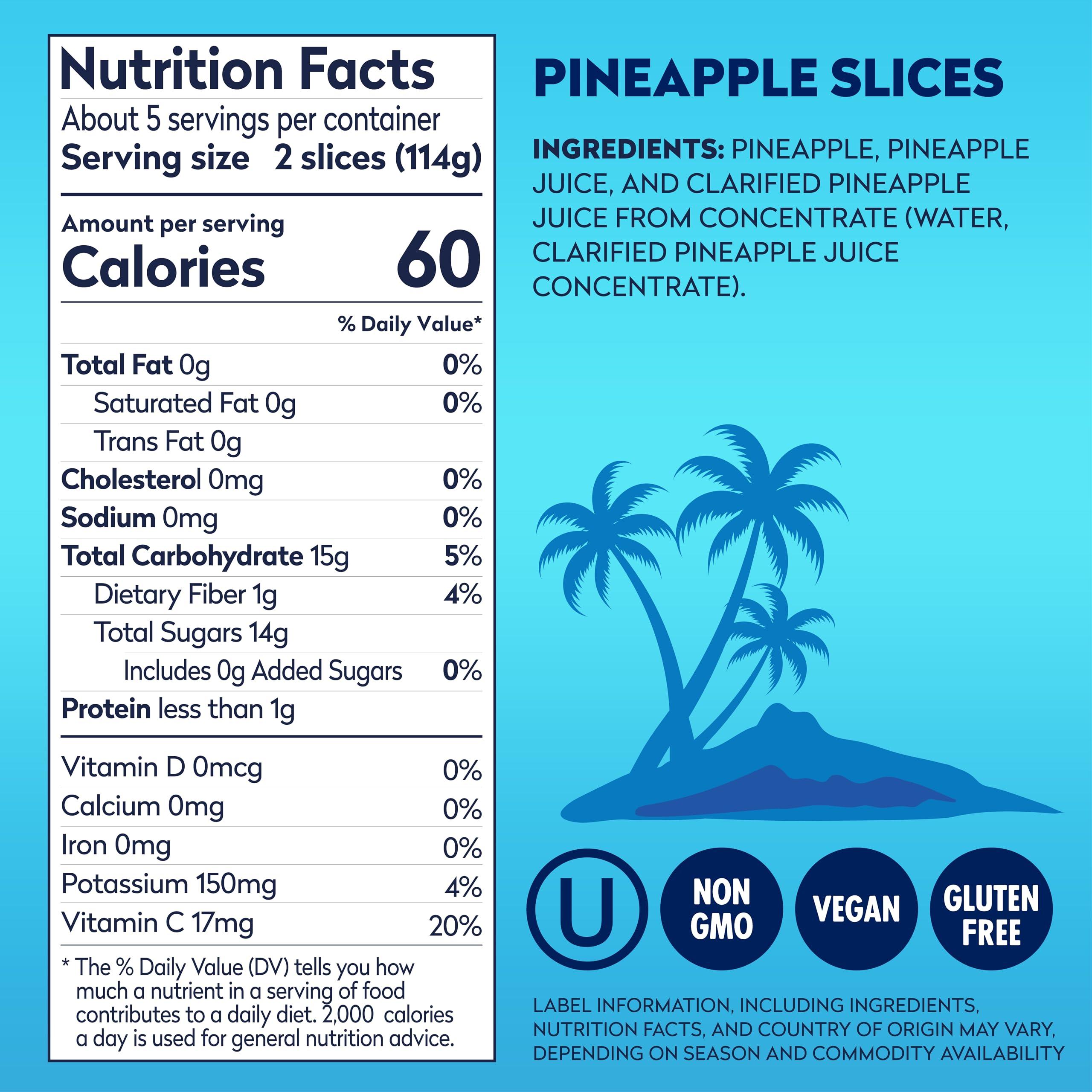 Dole Dole Pineapple Slices in 100% Pineapple Juice with No Sugar Added - Dole Canned Fruit - 20 oz Cans - 12 Pack