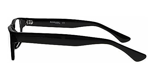 KRT Distributions Real Glass Reading Glasses with Clear Real Glass Lenses in Geek Style Frame Available in Reading Magnification +0.25 to +3.00 (1.75)