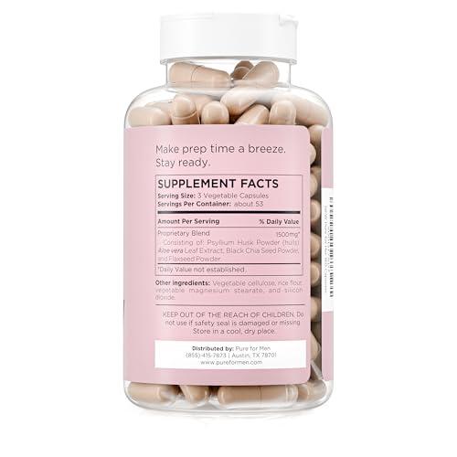 Pure for Men Pure for Her Vegan Stay Ready Fiber Supplement for Women | Bloat & Gas Relief, Supports Digestive Health, Regularity & Appetite Control | 160 Capsules