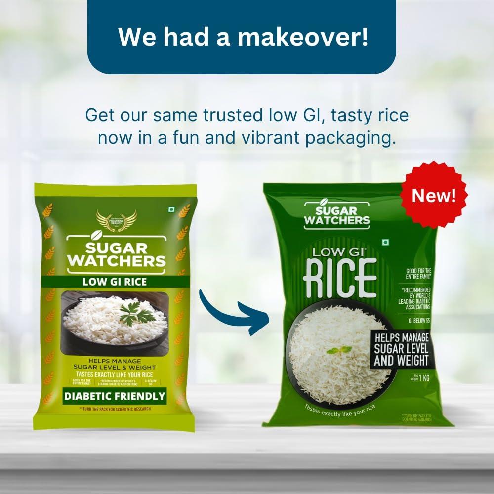 Sugar Watchers Sugar Watchers Low GI Rice, 1 Kg; Diabetic Friendly White Rice