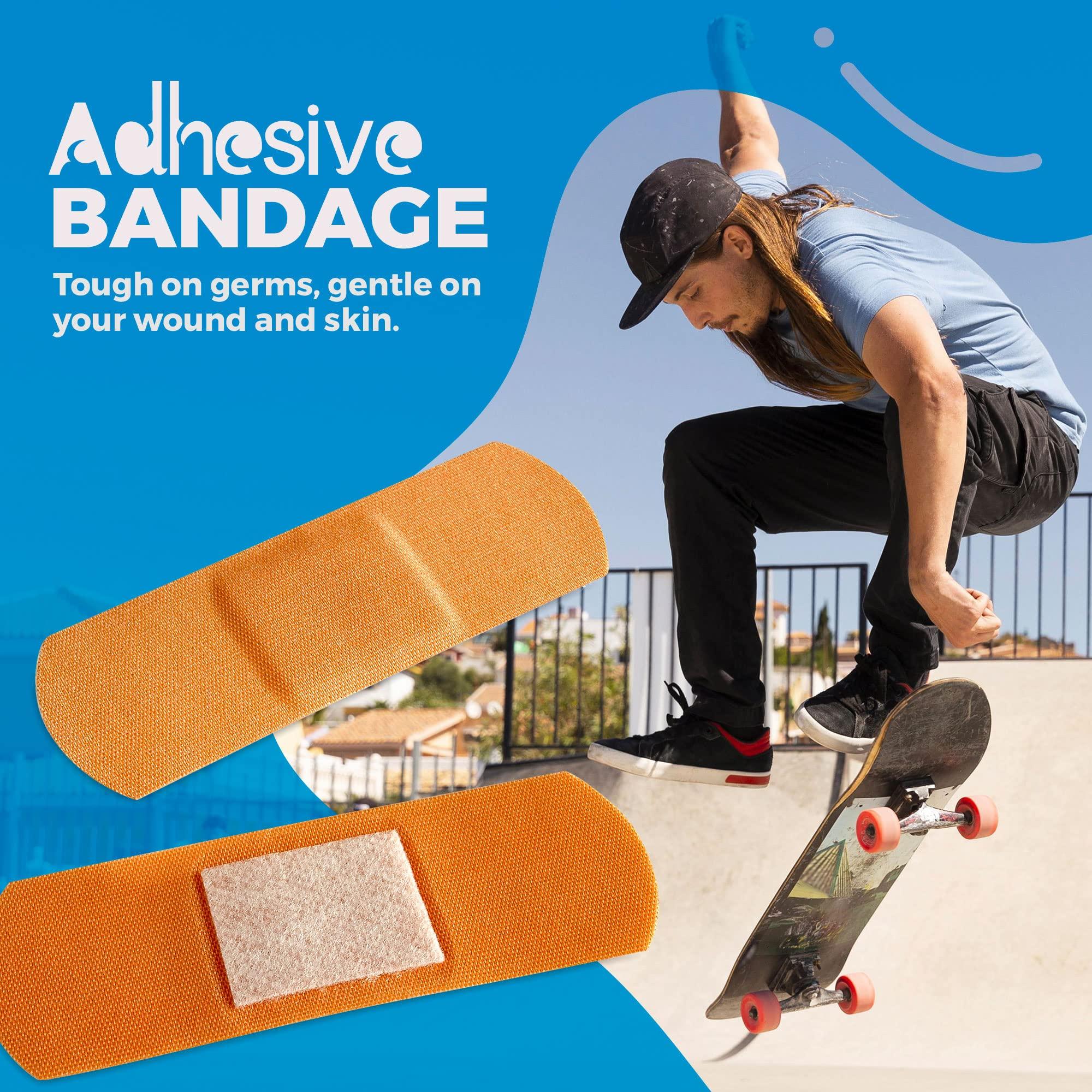 MEDca Flexible Fabric Bandages - Flex Fabric Adhesive Bandages Finger-Tip Bandages Knuckles andThumb Bandages for Finger Careand to Protect Wounds from Infection - (200 Count)