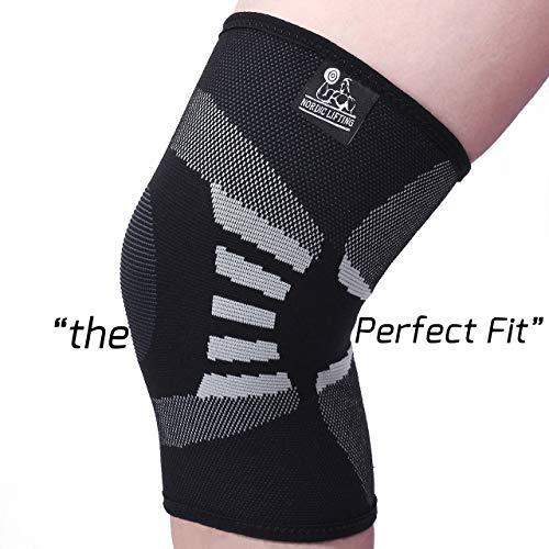 Nordic Lifting Nordic Lifting Knee Compression Sleeves (1 Pair) XXL, Grey and Kinesiology Tape (2-Pack) PrimeTape