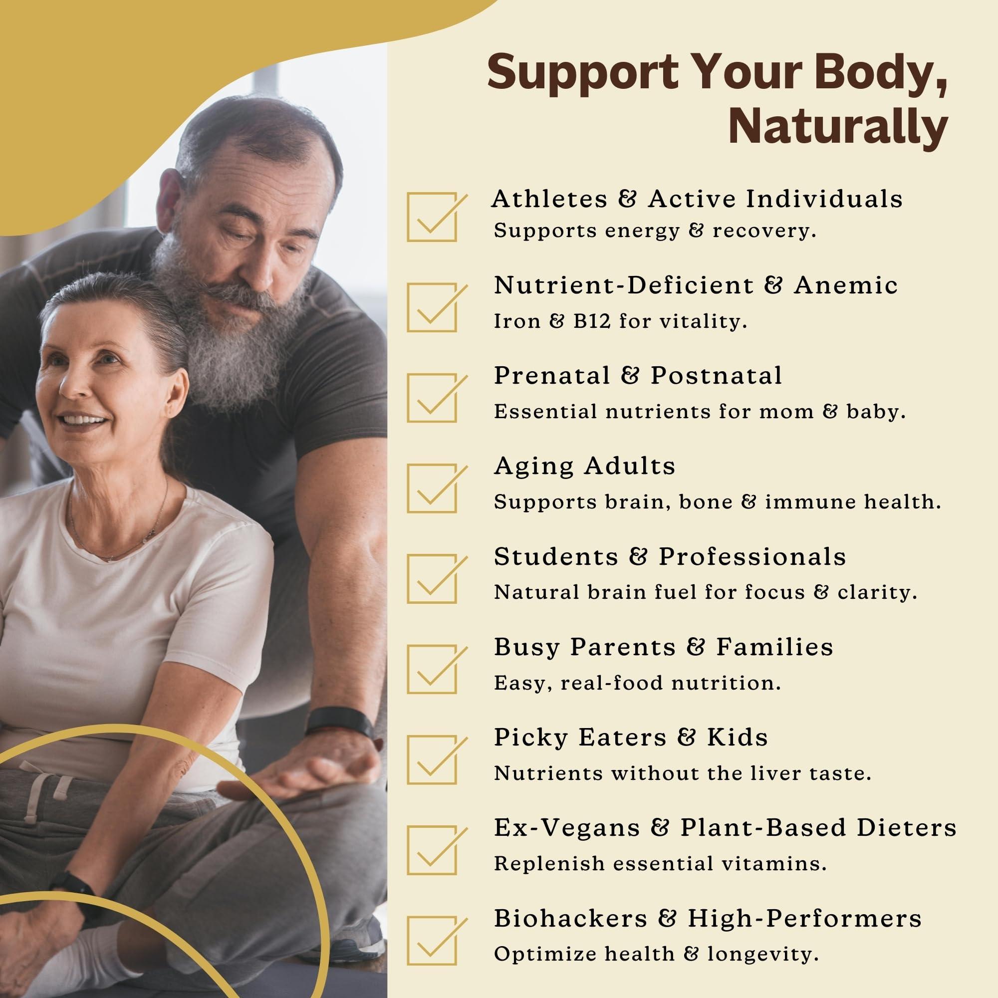 MK Supplements MK Supplements Grass Fed Beef Liver 3000 mg, Freeze-Dried Beef Liver Capsules, 100% Pasture-Raised in New Zealand, 180 Liver Capsules, 45-Day Supply