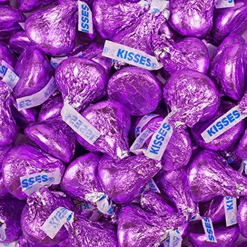 Just Candy 90 Pcs Purple Candy Hershey\'s Kisses Milk Chocolate