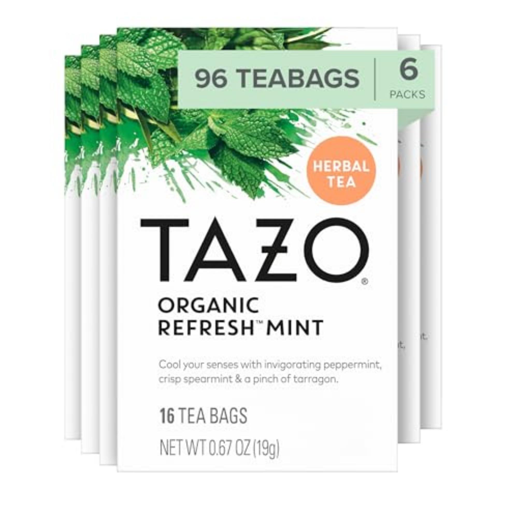TAZO TAZO Refresh Mint Herbal Tea Bags, Caffeine-Free, 96 Total Tea Bags (16ct - Pack of 6)