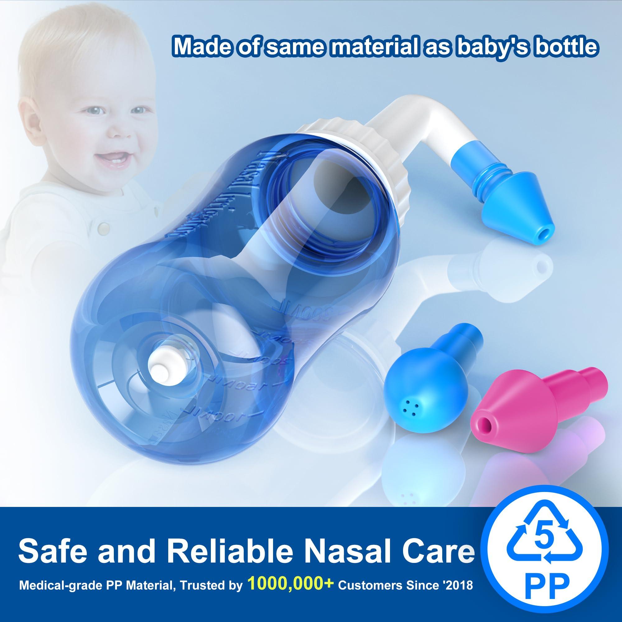 MAOEVER MAOEVER Neti Pot with 130 Nasal Wash Salt Packets Sinus Rinse Bottle Nose Wash Cleaner Pressure Rinse Nasal Irrigation for Adult & Kid BPA Free 300 ML Sticker Thermometer