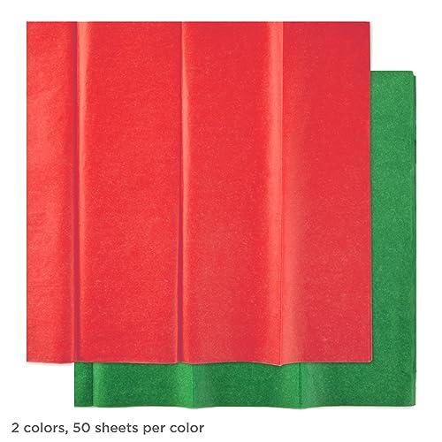 Hallmark Hallmark Red and Green Bulk Tissue Paper for Gift Wrapping (100 Sheets) for Gift Bags, Christmas Presents, Holiday Crafts and More