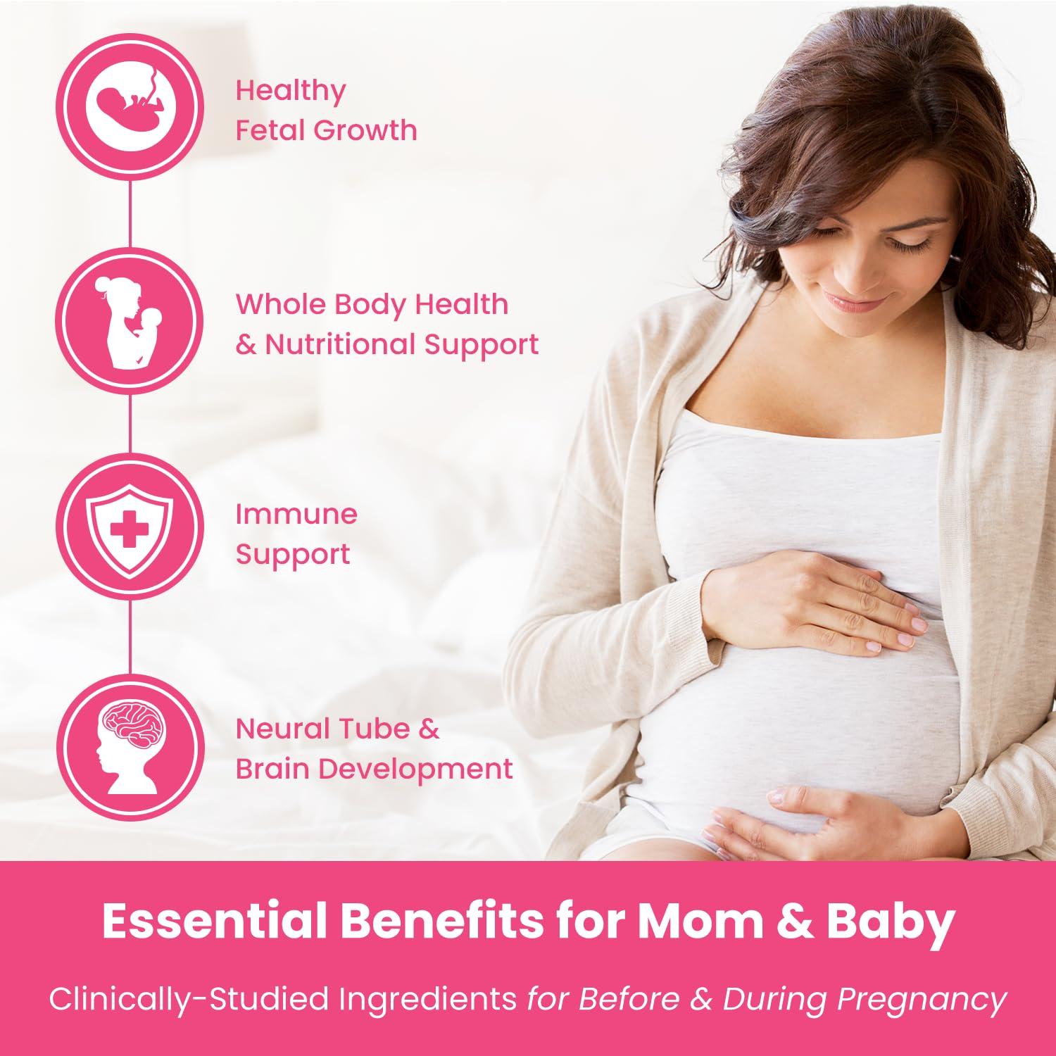 Mother\'s Promise Prenatal Vitamin Gummies with DHA | Vegan Prenatal Vitamins for Women with Omega 3, Methylfolate, Choline & D3, Pregnancy Vitamins for Fetal Development | Gummy Multivitamin Supplement, 120 Count