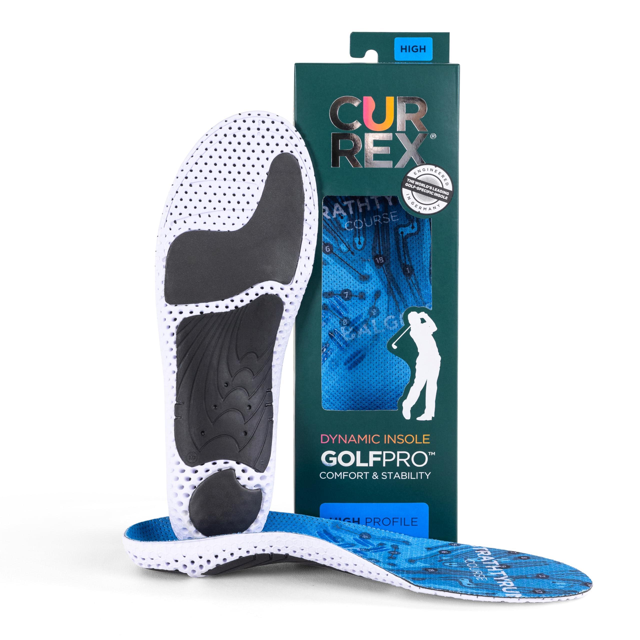 currex CURREX GolfPro Insoles for Golf Shoes Arch Support Inserts to Improve Balance, Stability, Comfort & Performance, Help with Foot & Heel Pain Relief for Men & Women High Arch, XL