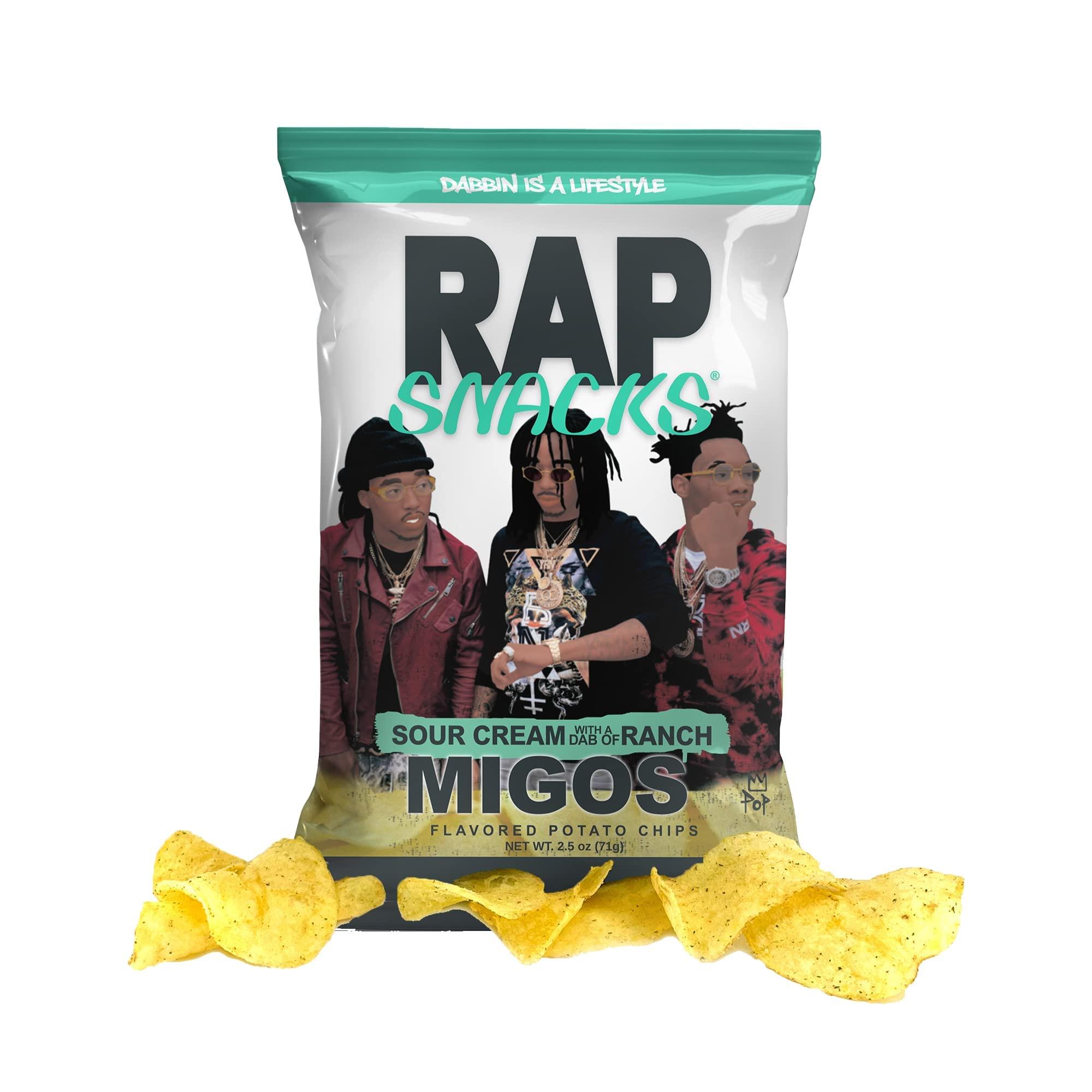 RAP SNACKS Rap Snacks Migos Sour Cream with a Dab of Ranch Potato Chips 2.5 Oz Bags - Pack of 12