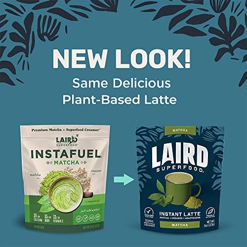 Laird Superfood Laird Superfood Matcha Instant Latte with Adaptogens - Matcha Latte Green Tea Powder Packed with Antioxidants and Superfood Coconut Creamer - Gluten Free, Non-GMO, Vegan, 8 oz. Bag, Pack of 1