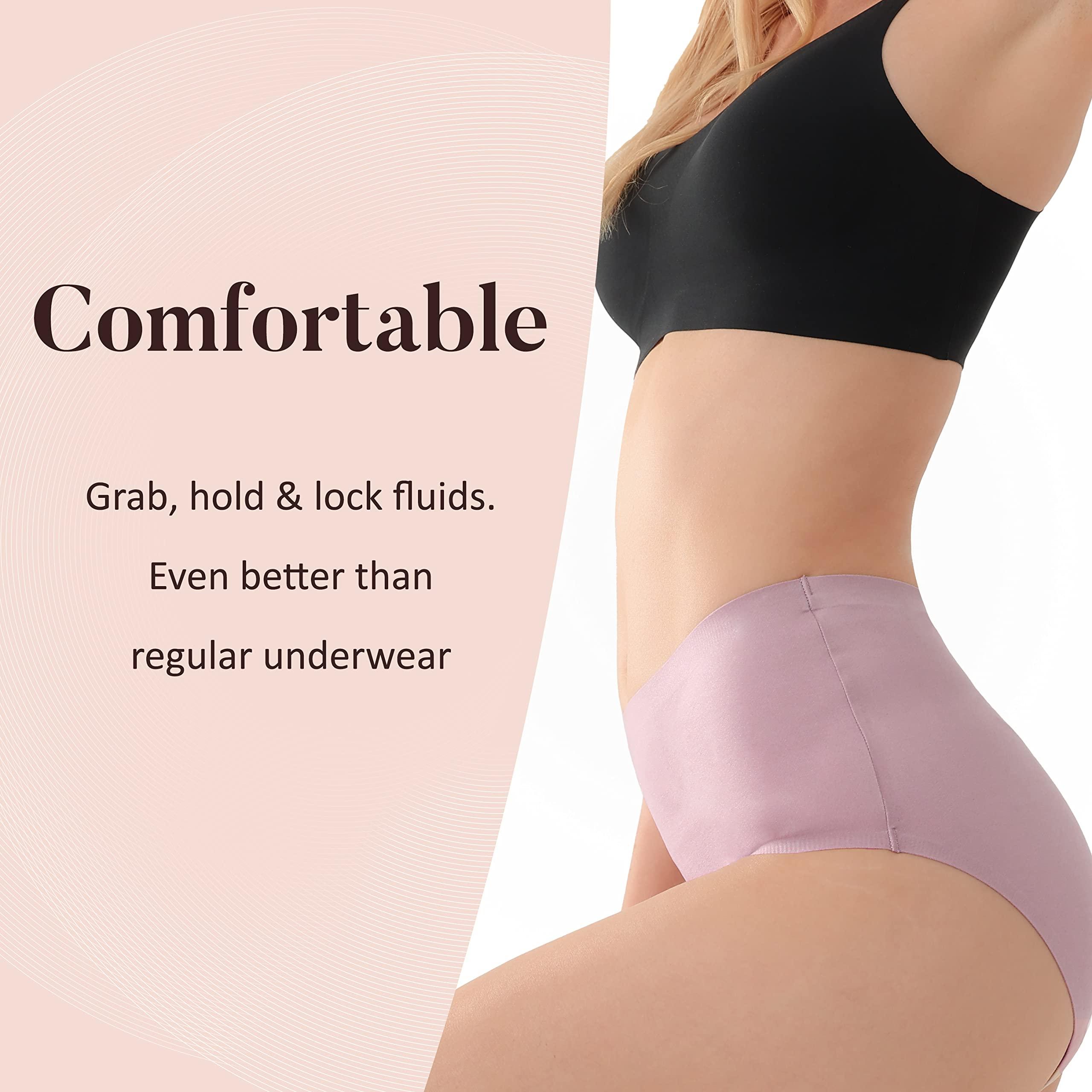 AIRCUTE AIRCUTE Washable Urinary Incontinence Underwear for Women Absorbent Seamless High Waist Leak Protective Panty 3 Pack (Beige-Blush-Blush, X-Large)