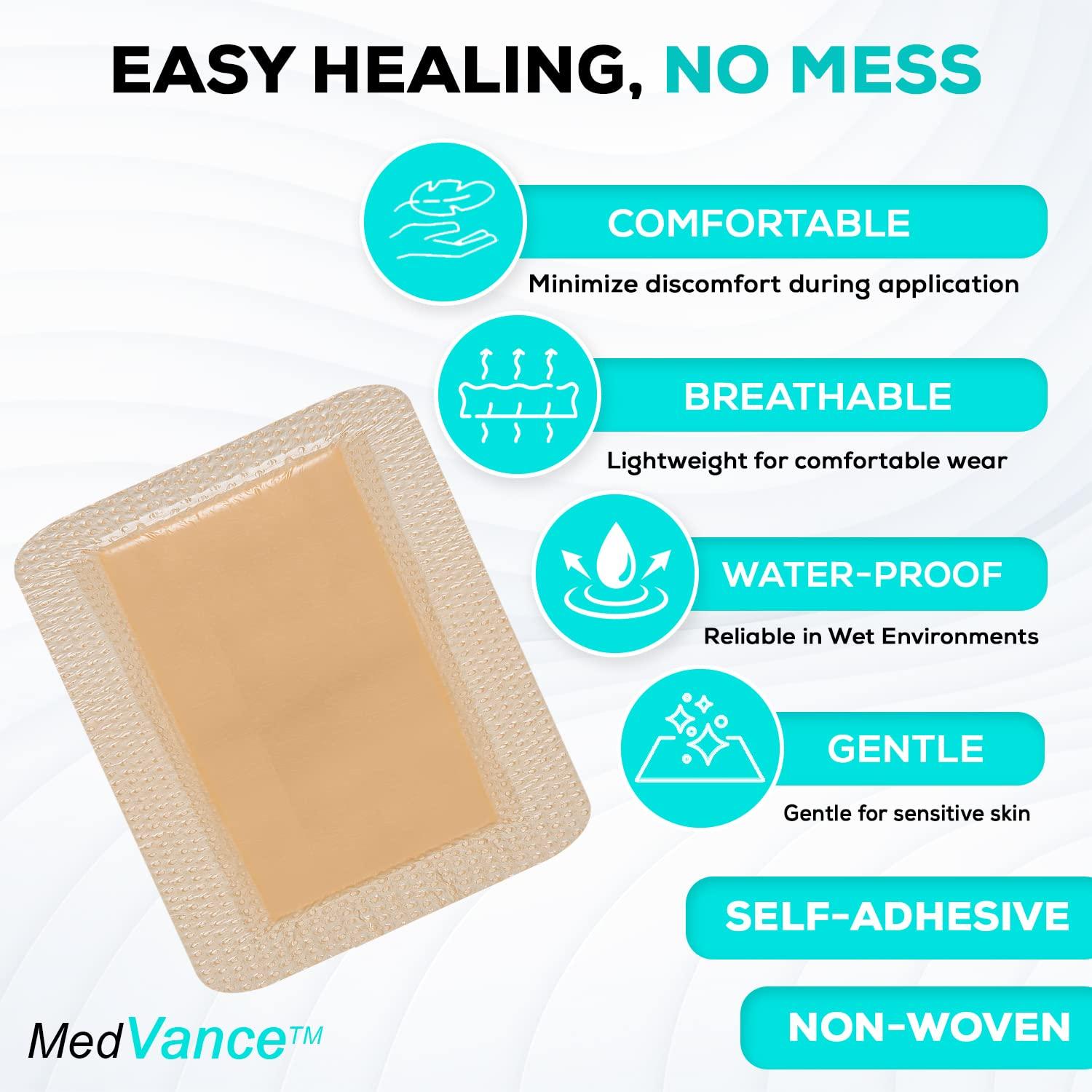 MedVance MedVanceTM Silicone - Bordered Silicone Adhesive Foam Dressing Size 6X8 (4.4\"x 6.4\" Pad) Box of 5 dressings