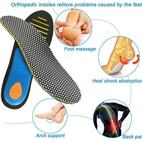 LLIMUE LLIMUE 2 Pieces EVA Orthopedic Insoles Orthotics Flat Foot Health Sole Pad for Shoes Insert Arch Support Pad,Black,M