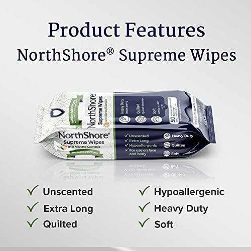 NorthShore NorthShore Supreme Heavy-Duty Quilted Wipes, X-Large, Travel Packs, Case/120 (12/10s)