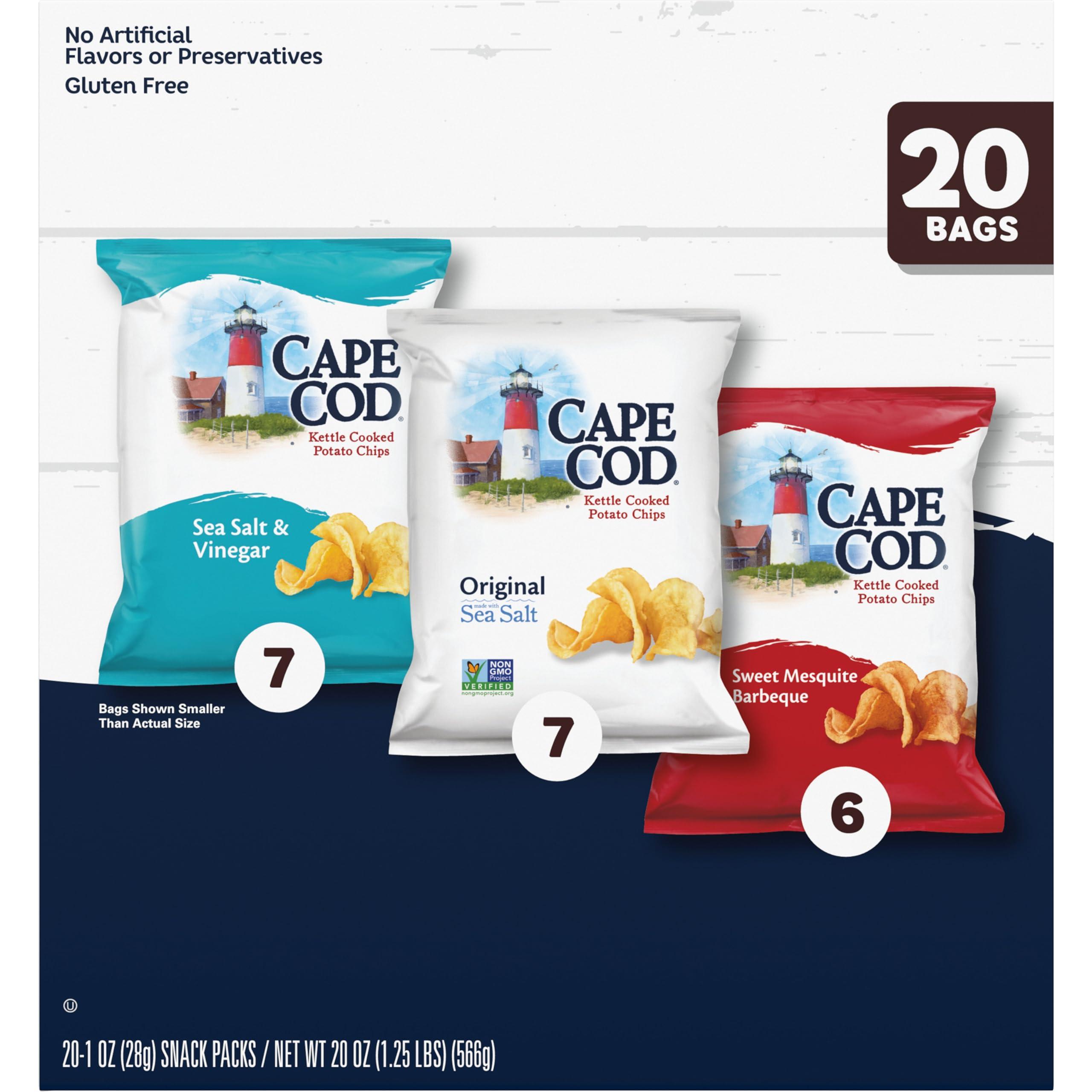 Cape Cod Cape Cod Potato Chips Variety Pack, 1 Oz, (Pack of 20)