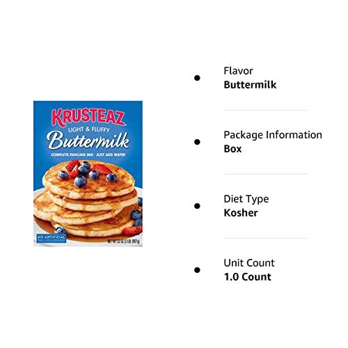 Krusteaz Krusteaz Light Fluffy Pancake Mix No Artificial Flavors Colors or Preservatives Buttermilk, 32 Ounce (Pack of 12)