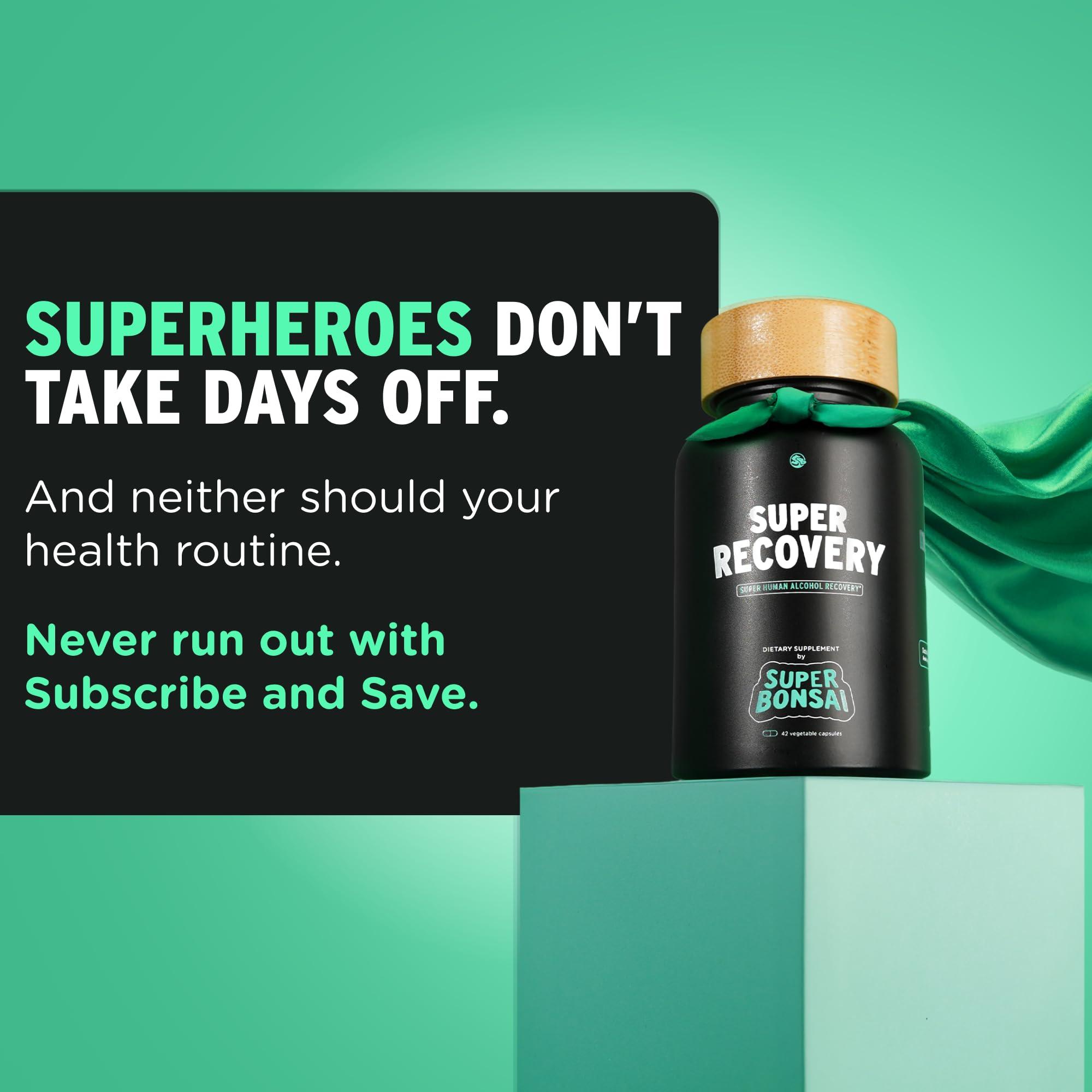 SuperBonsai SuperBonsai Super Recovery Capsules for Post Celebration and Morning Relief - All Natural Holistic Support - 3 Capsules Taken Before Drinking and an Optional Serving After (14 Servings)